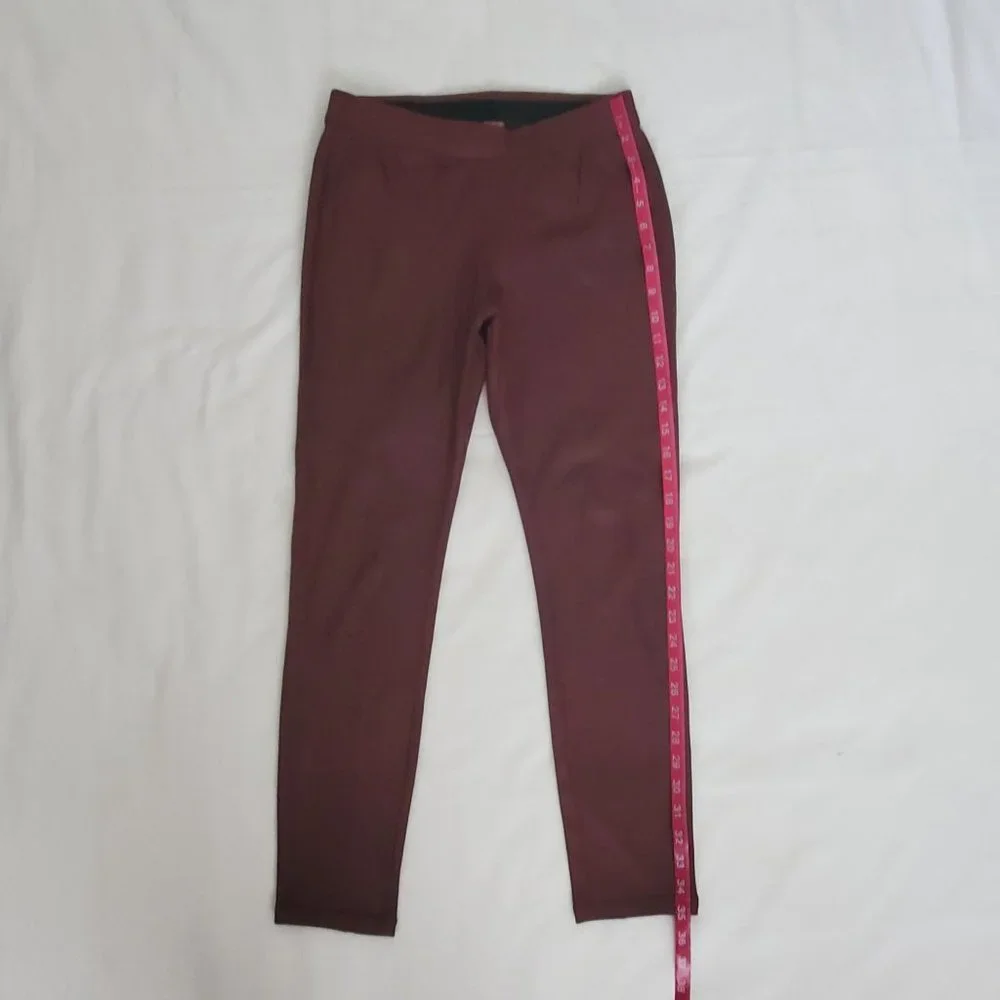 Free People Faux Suede Leather Pull-On Skinny Pants, Burgundy Women's Size 26 - Picture 15 of 15